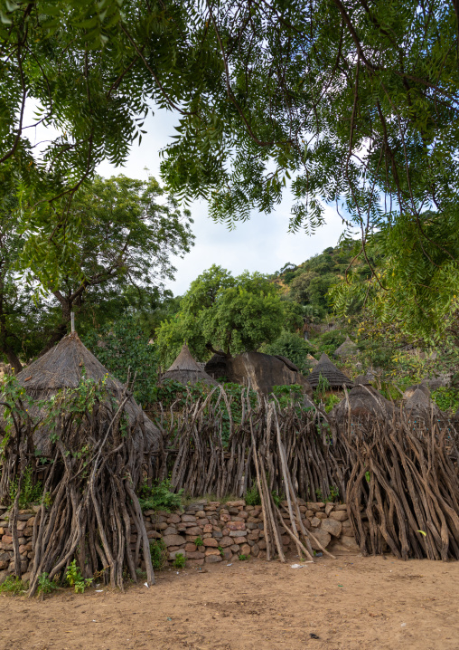 Lotuko tribe village with thatched houses, Central Equatoria, Illeu, South Sudan