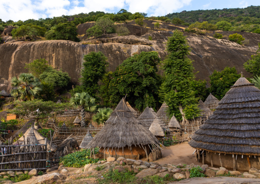 Lotuko tribe village with thatched houses, Central Equatoria, Illeu, South Sudan