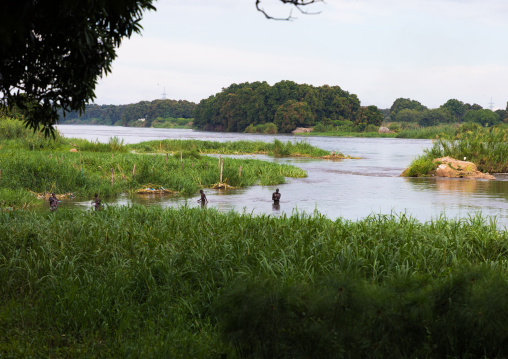 Local people playing in the waters of the white Nile river, Central Equatoria, Juba, South Sudan