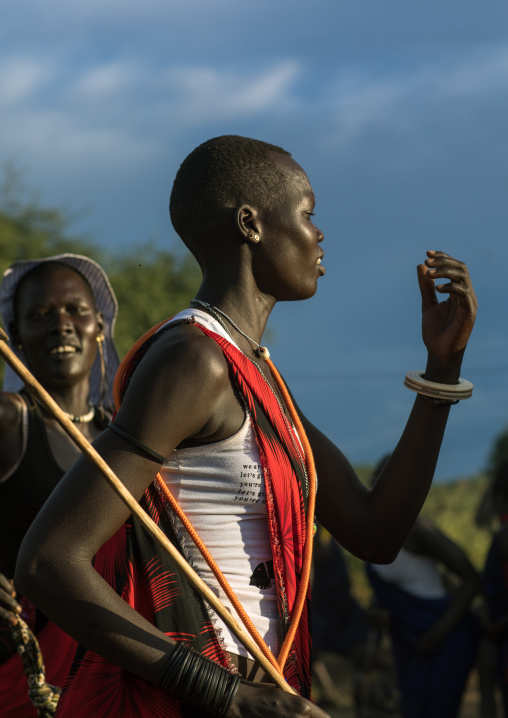 Mundari tribe woman celebrating a wedding, Central Equatoria, Terekeka, South Sudan