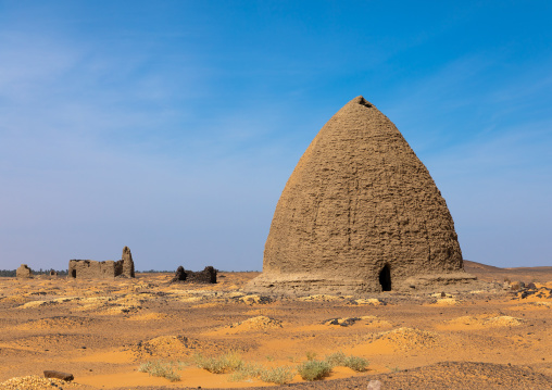 Muslim graves in front of beehive tombs, Nubia, Old Dongola, Sudan