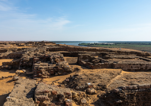 Ruiins overlooking river Nile, Nubia, Old Dongola, Sudan