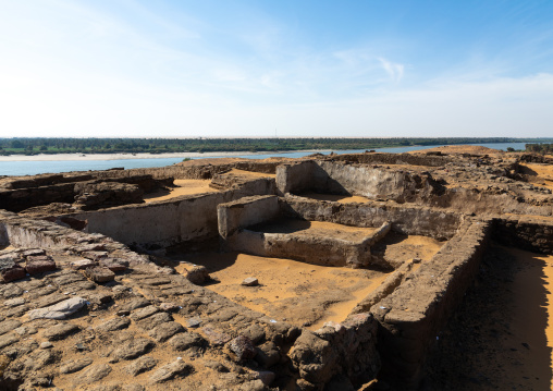 Ruiins overlooking river Nile, Nubia, Old Dongola, Sudan