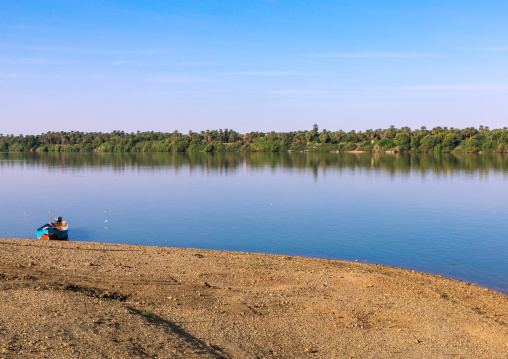 Boat on the bank of the river Nile, Northern State, El-Kurru, Sudan