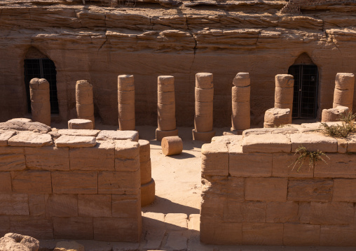 Excavations of columns of an old temple, Northern State, El-Kurru, Sudan