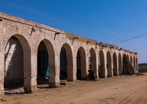 Arcades of the old colonial market, Northern State, Karima, Sudan