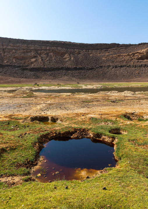 Atrun crater where nomads come to collect salt, Bayuda desert, Atrun, Sudan