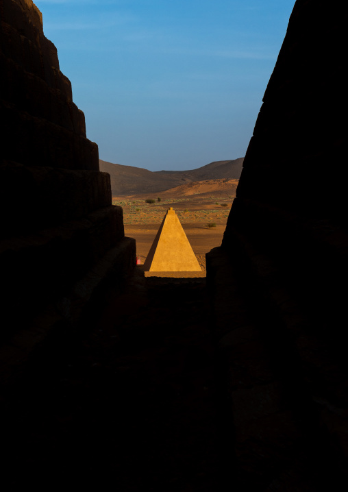 Pyramids of the kushite rulers at Meroe, Northern State, Meroe, Sudan