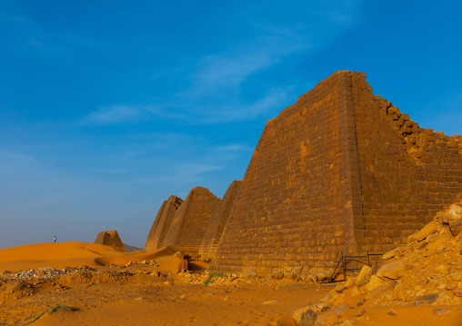 Pyramids of the kushite rulers at Meroe, Northern State, Meroe, Sudan