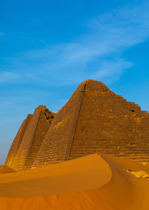 Pyramids of the kushite rulers at Meroe, Northern State, Meroe, Sudan