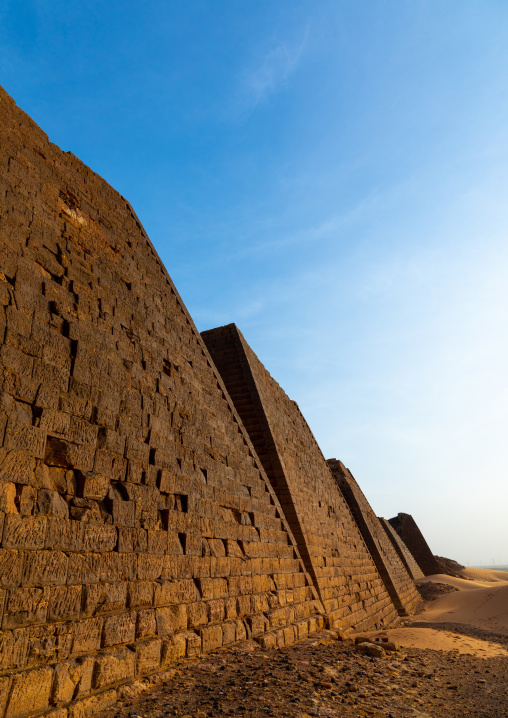 Pyramids of the kushite rulers at Meroe, Northern State, Meroe, Sudan