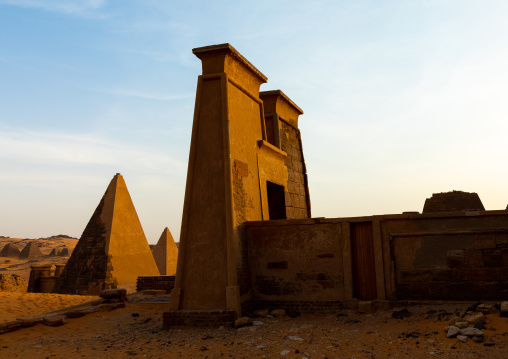 Pyramids of the kushite rulers at Meroe, Northern State, Meroe, Sudan