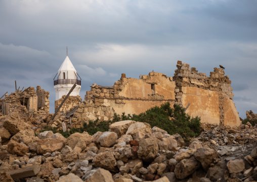 The renovated Hanafi mosque in the middle of the ruins, Red Sea State, Suakin, Sudan