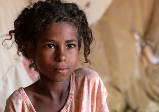 Portrait of a Beja tribe girl, Red Sea State, Port Sudan, Sudan