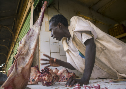 Sudan, Khartoum State, Omdurman, butcher