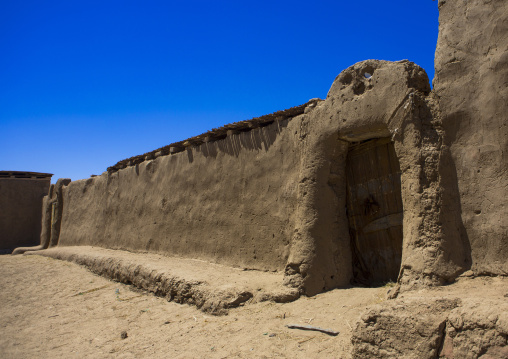 Sudan, Northern Province, Gunfal, traditional nubian architecture of a doorway