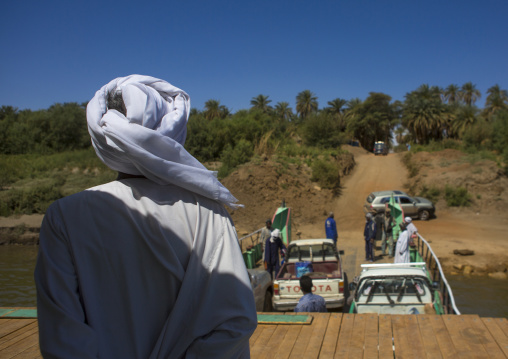 Sudan, Northern Province, Delgo, ferry on river nile