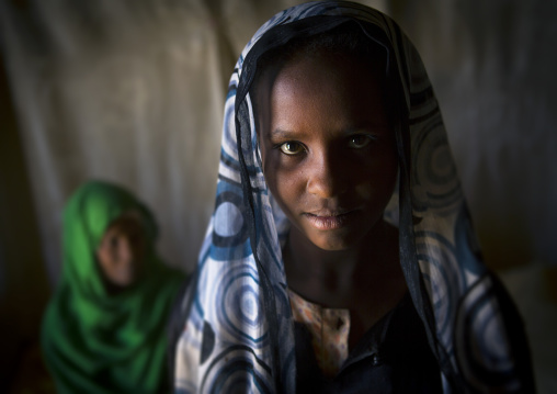 Sudan, Kush, Bagrawiyah, nubian girl with her grand mother