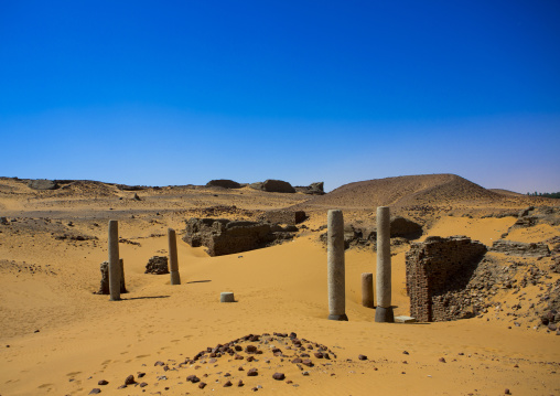 Sudan, Nubia, Old Dongola, ruins of the church of the granite columns