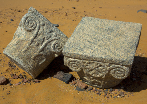 Sudan, Nubia, Old Dongola, ruins of the church of the granite columns