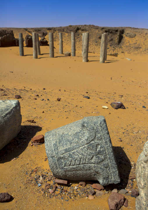 Sudan, Nubia, Old Dongola, ruins of the church of the granite columns