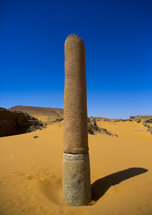 Sudan, Nubia, Old Dongola, ruins of the church of the granite columns