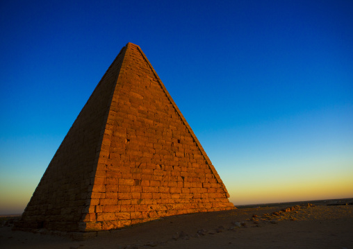 Sudan, Northern Province, Karima, the pyramids at jebel barkal, used by napatan kings