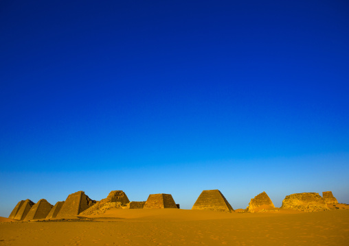 Sudan, Kush, Meroe, pyramids in royal cemetery