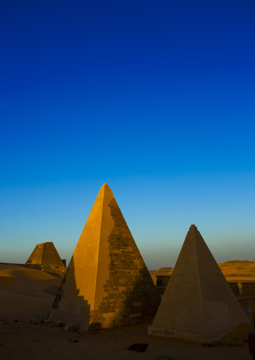 Sudan, Kush, Meroe, pyramids in royal cemetery