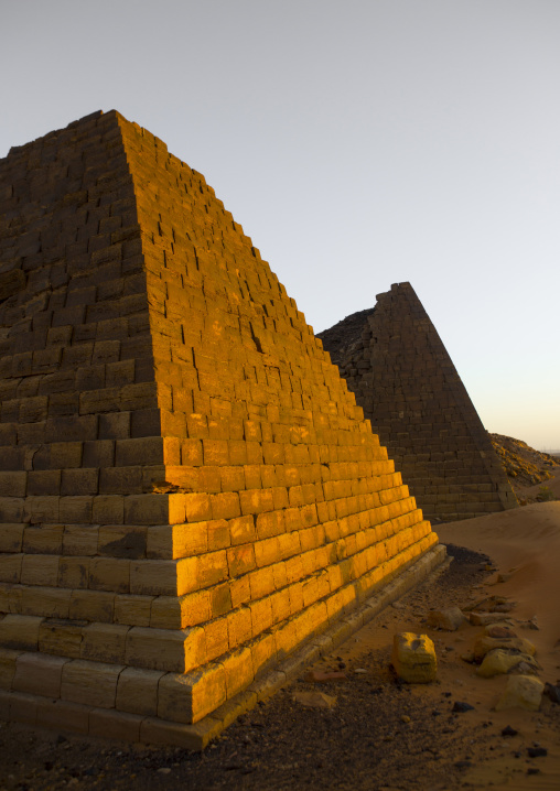 Sudan, Kush, Meroe, pyramids in royal cemetery