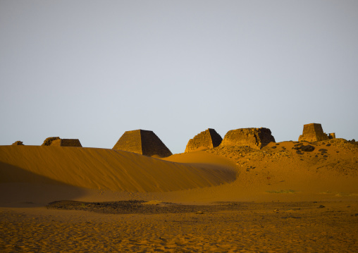 Sudan, Kush, Meroe, pyramids in royal cemetery