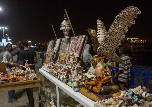 Sudan, Red Sea State, Port Sudan, souvenirs shop selling shells