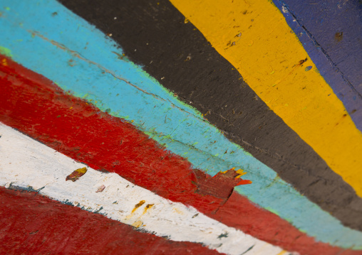 Sudan, Red Sea State, Port Sudan, multi colored boat decoration