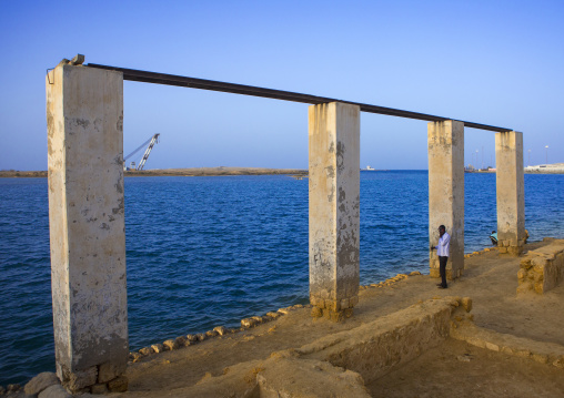 Sudan, Port Sudan, Suakin, ruined ottoman coral buildings on the red sea