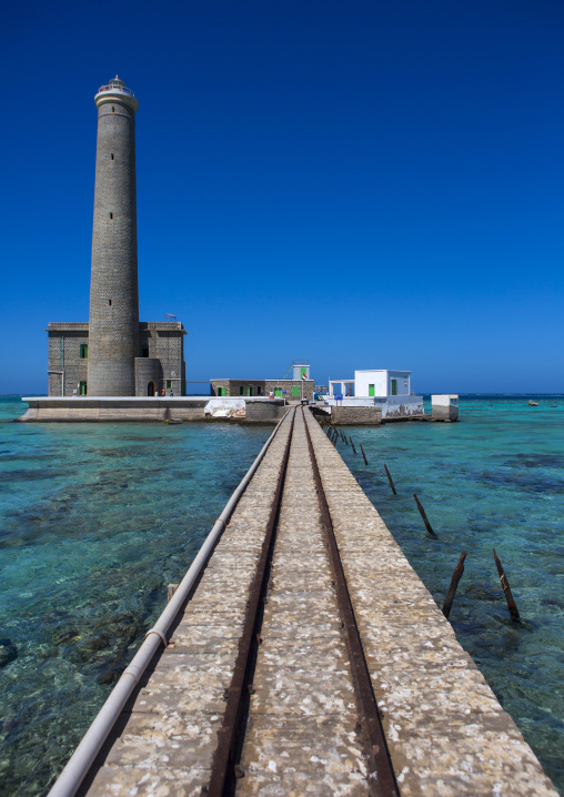 Sudan, Red Sea State, Port Sudan, lighthouse at sanganeb reef