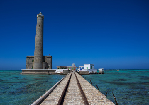 Sudan, Red Sea State, Port Sudan, lighthouse at sanganeb reef