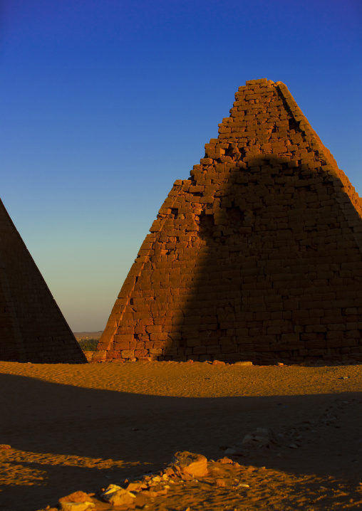 Sudan, Northern Province, Karima, the pyramids at jebel barkal, used by napatan kings