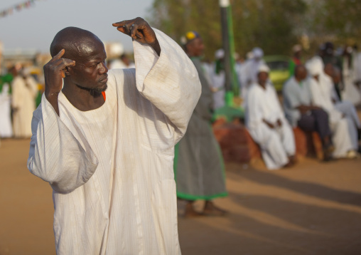 Sudan, Khartoum State, Khartoum, sufi whirling dervish at omdurman sheikh hamad el nil tomb