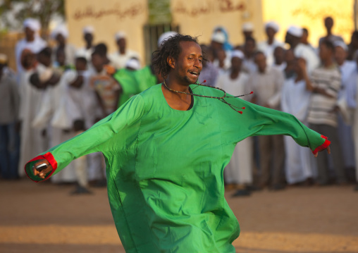 Sudan, Khartoum State, Khartoum, sufi whirling dervish at omdurman sheikh hamad el nil tomb