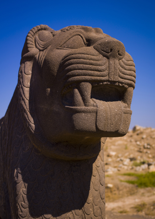 Massive Basalt Hittite Lion Carving, Hama, Hama Governorate, Syria