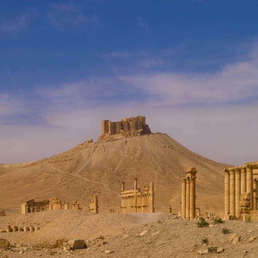 Hilltop Fort In The Ancient Roman City, Palmyra, Syrian Desert, Syria