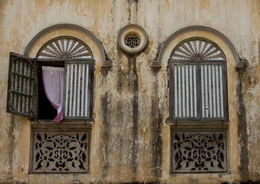 Arabic style window in stone town zanzibar, Tanzania