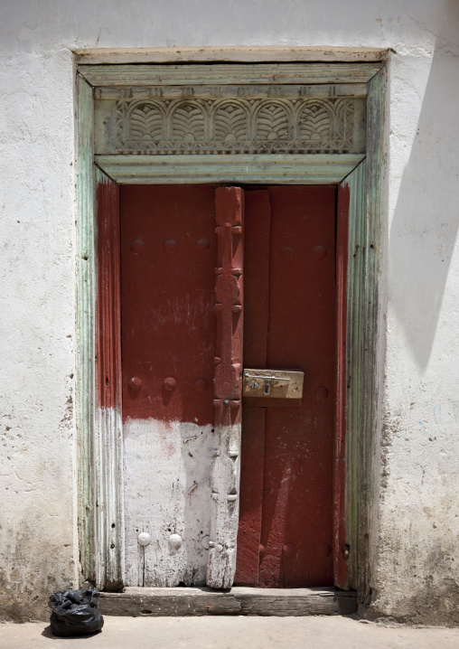 Old door in bagamoyo stone town, Tanzania