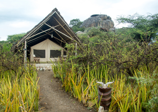 Tanzania, Mara, Serengeti National Park, tented safari camp in ronjo camp