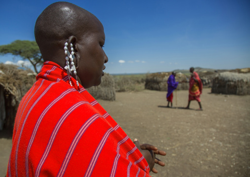 Tanzania, Ashura region, Ngorongoro Conservation Area, maasai beaded earring worn by women