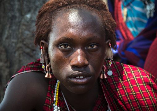 Tanzania, Ashura region, Ngorongoro Conservation Area, a maasai young moran warrior