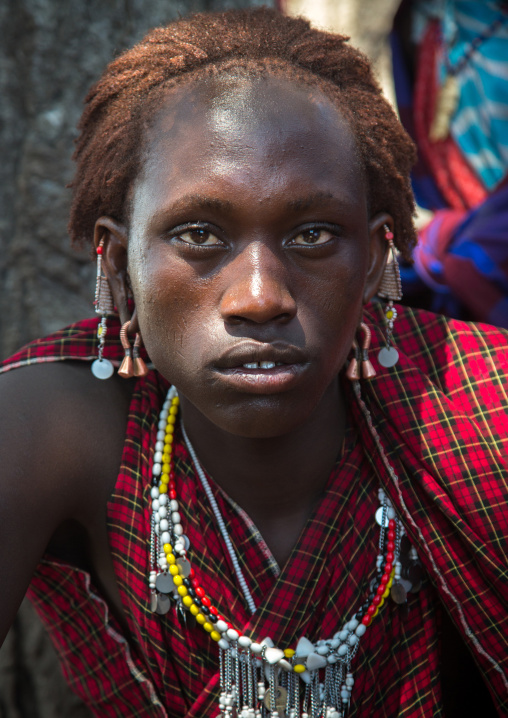 Tanzania, Ashura region, Ngorongoro Conservation Area, a maasai young moran warrior