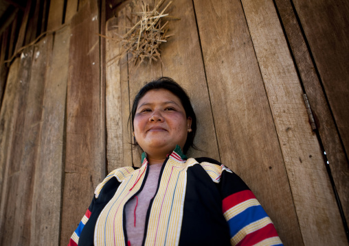 Miss na kue, Lahu woman in traditional clothes for new year, Ban bor kai village, Thailand