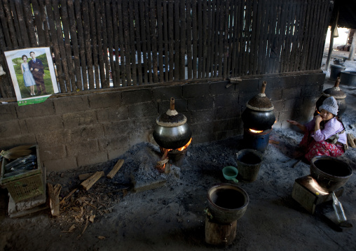 Sticky rice alccol factory, Ban huay tor village, Thailand