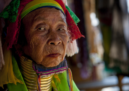 Long neck old woman, Nam peang din village, North thailand